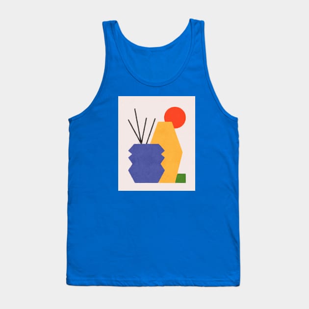 Red Sun Behind Vases Tank Top by OZOROZO